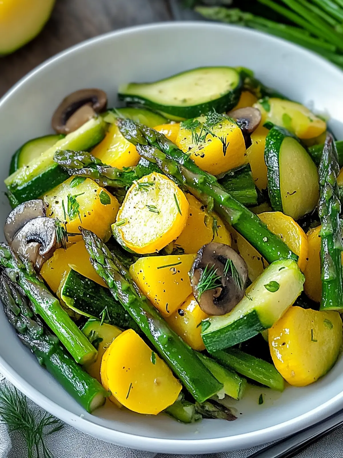 Asparagus with Zucchini and Squash