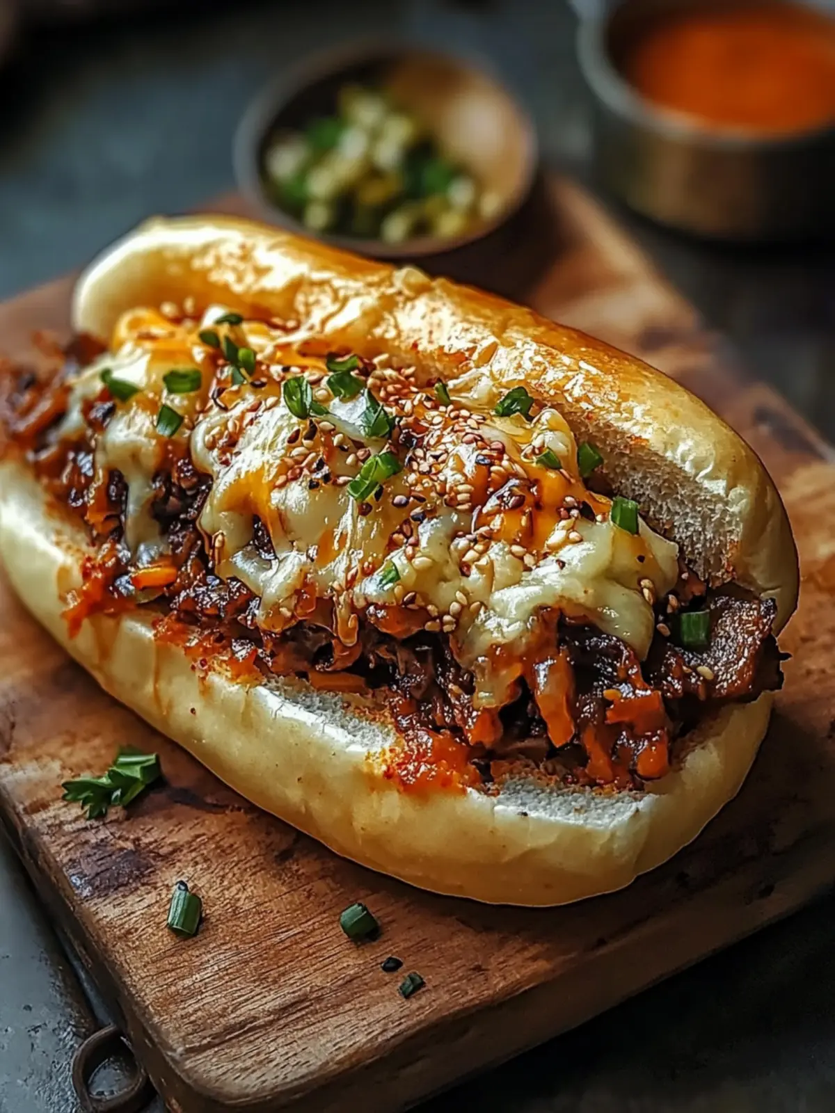 Savory Korean Kimchi Bulgogi Cheesesteak