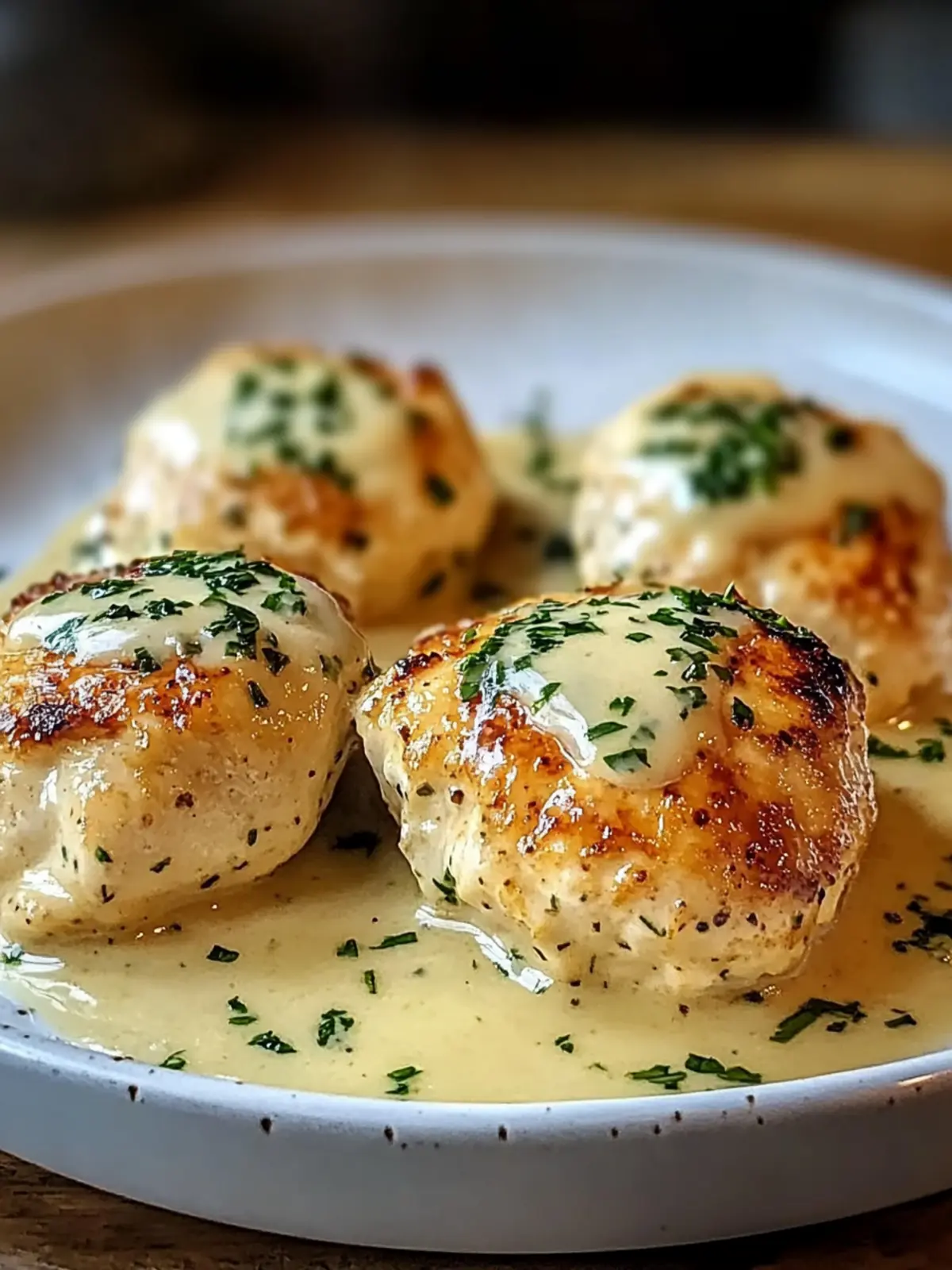 Chicken Pillows with Creamy Parmesan Sauce