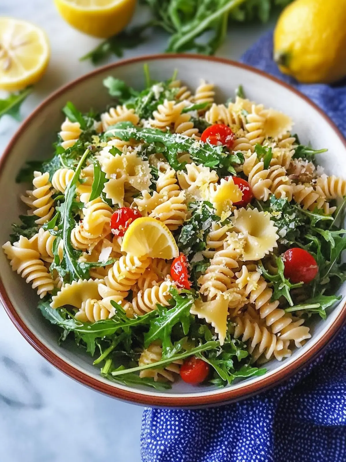Zesty Lemon Arugula Pasta Salad