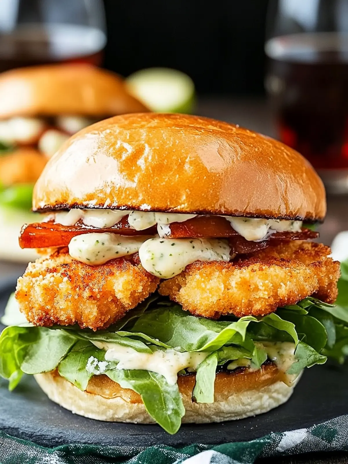 Panko Chicken Caesar Burgers
