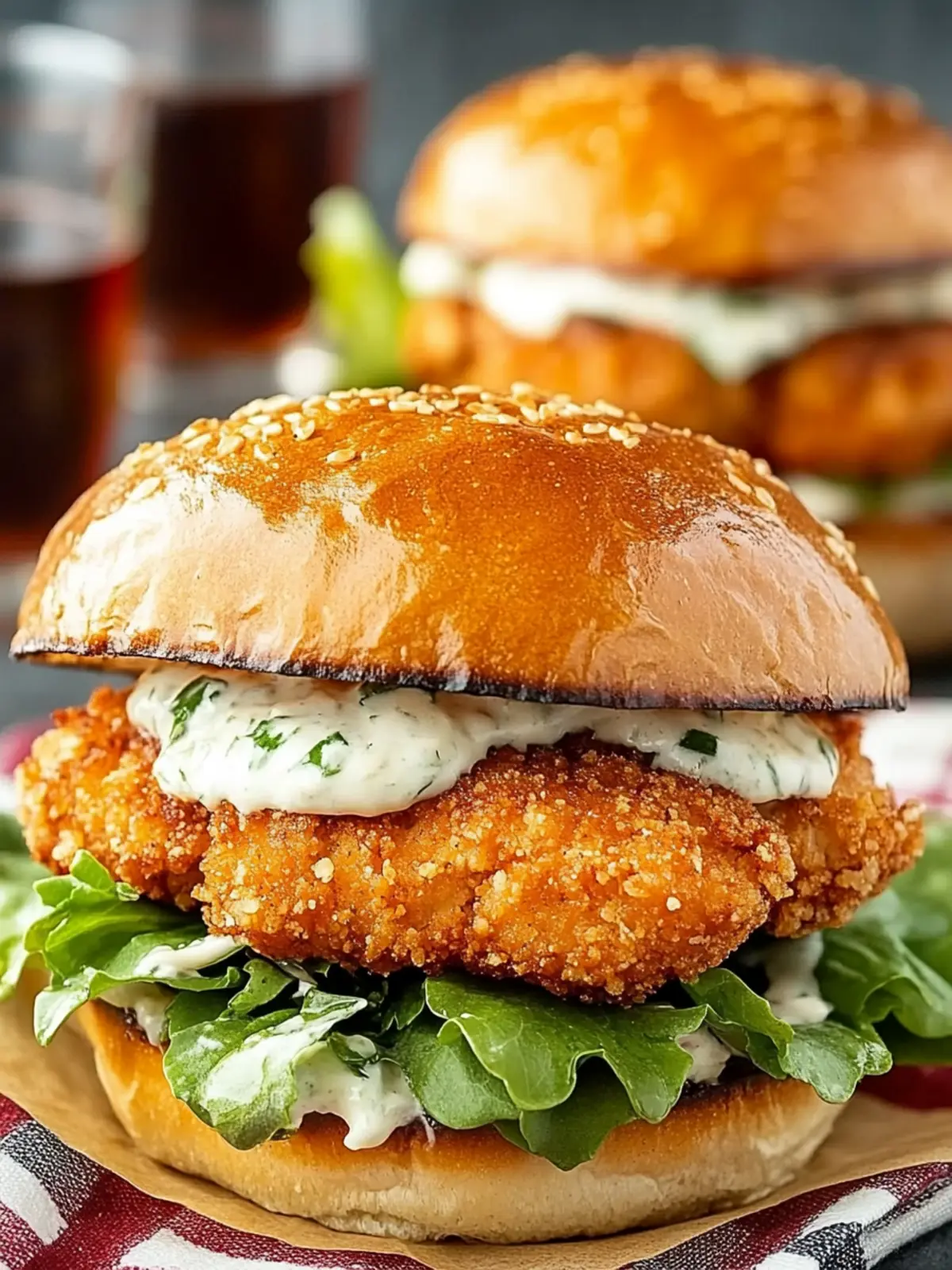 Panko Chicken Caesar Burgers