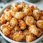 Baked Popcorn Chicken with Garlic Parmesan