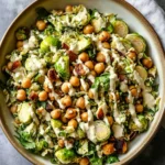 Shaved Brussels Sprouts Salad with Chickpeas and Lemon Tahini