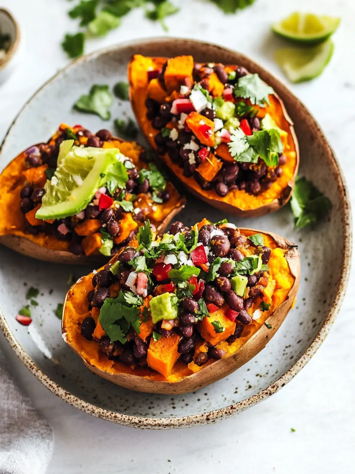 Black Bean Stuffed Sweet Potatoes (Vegan)