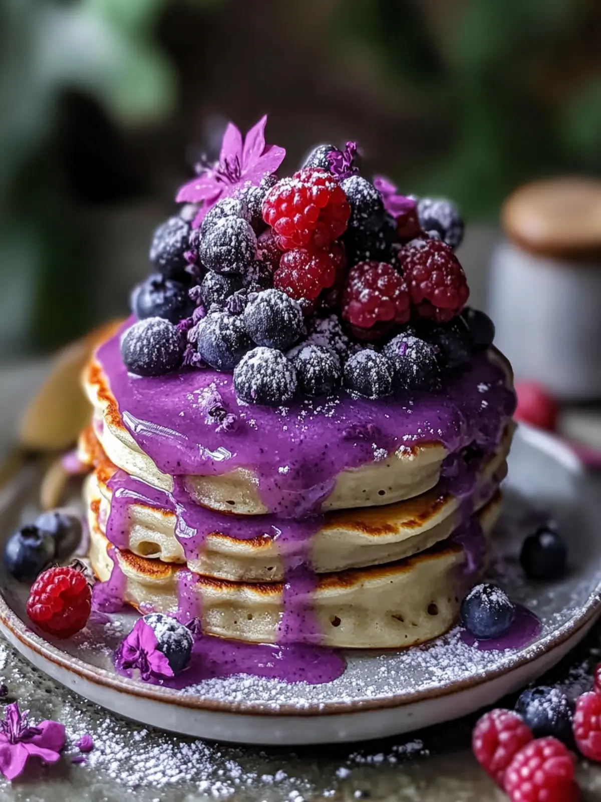 Delicious Ube Mochi Pancakes
