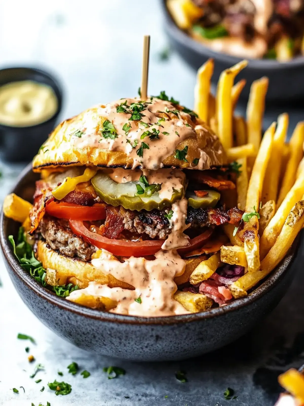Best Burger Bowls with Fries