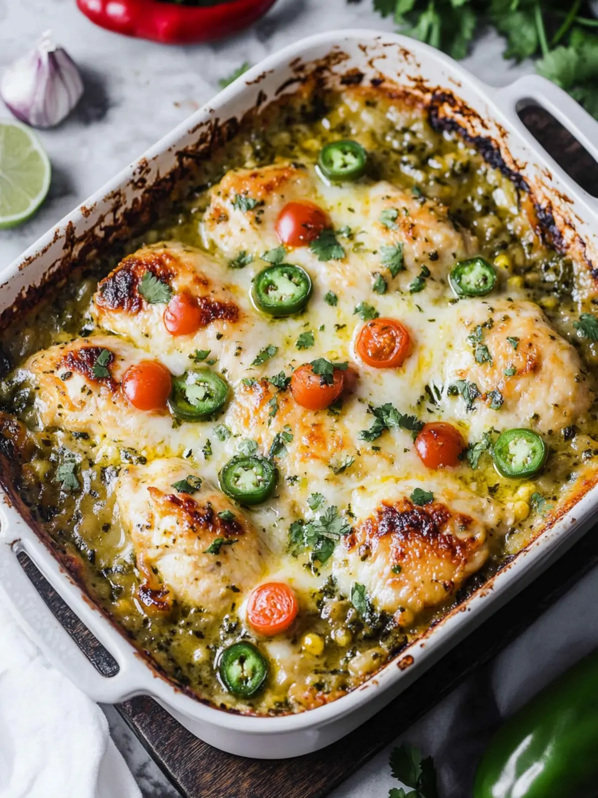 Salsa Verde Chicken Casserole