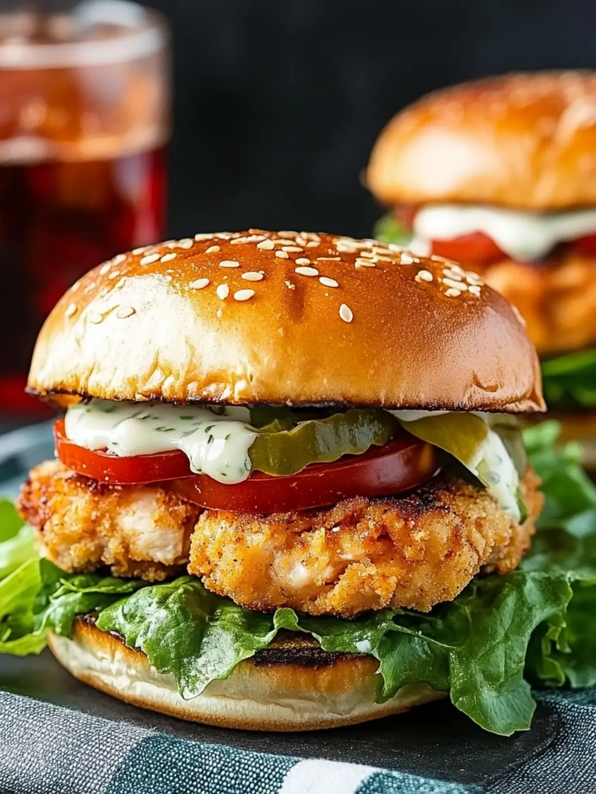 Panko Chicken Caesar Burgers