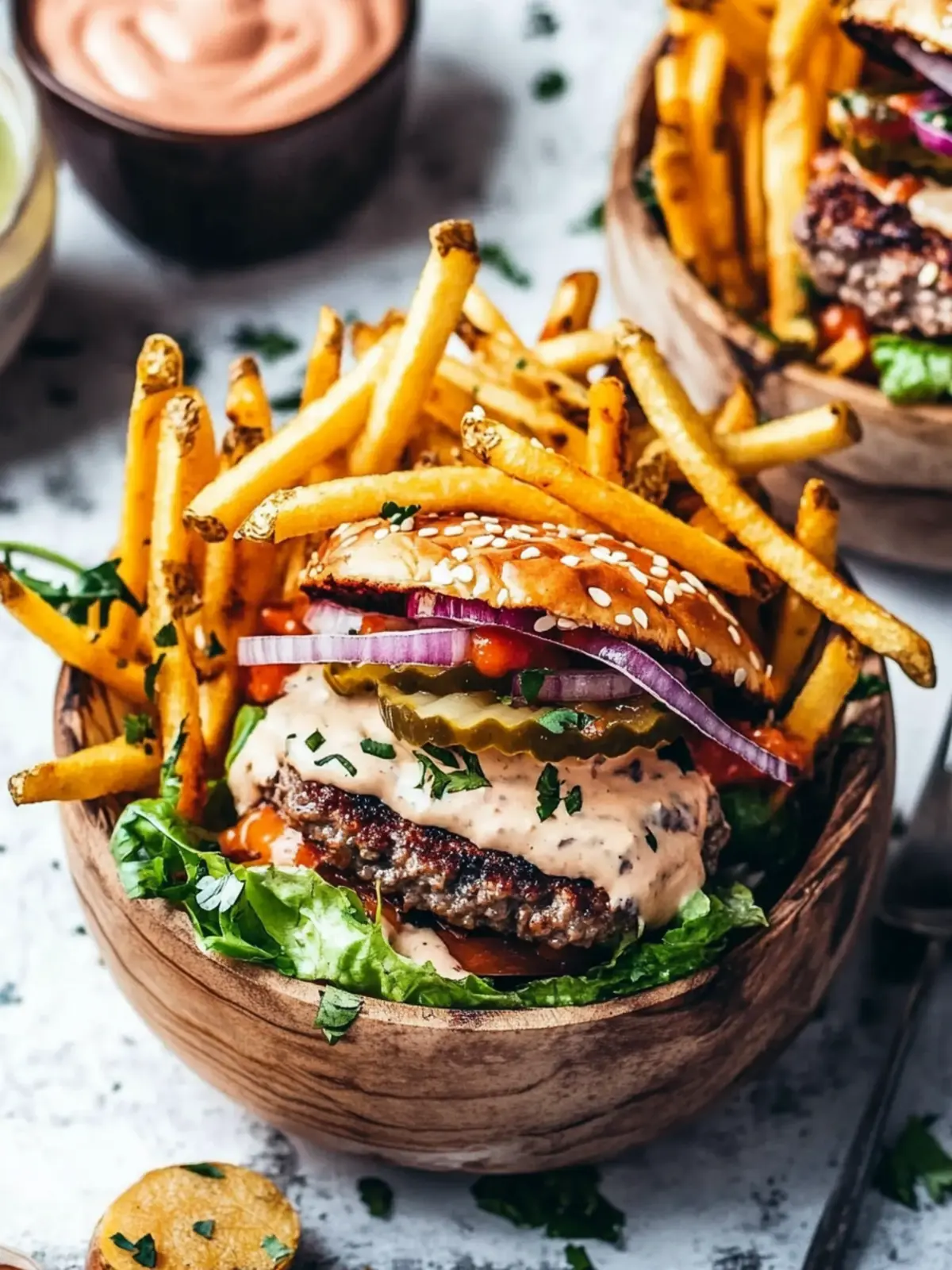 Best Burger Bowls with Fries