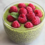 Raspberry Matcha Chia Pudding