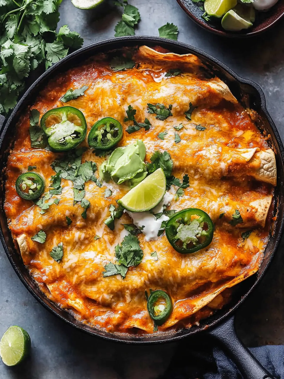 Skillet Creamy Chipotle Chicken Enchiladas