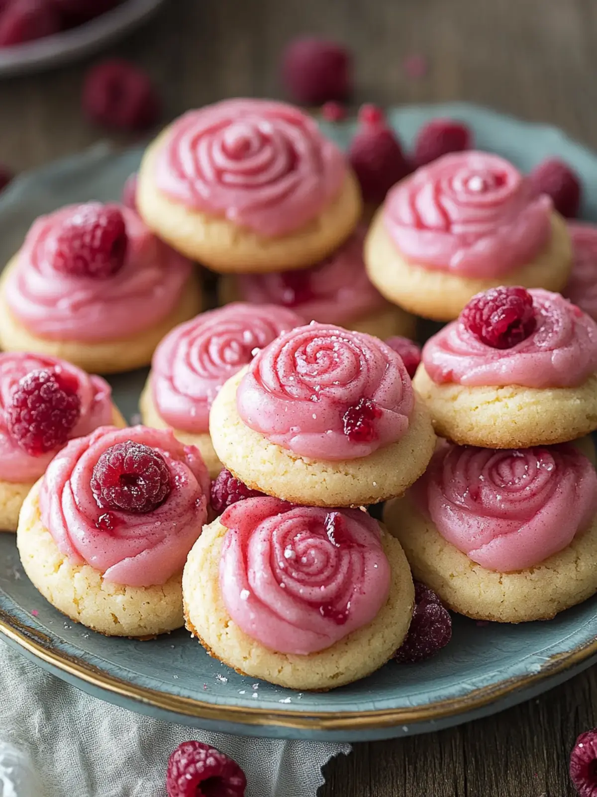 Raspberry Rose Cookies