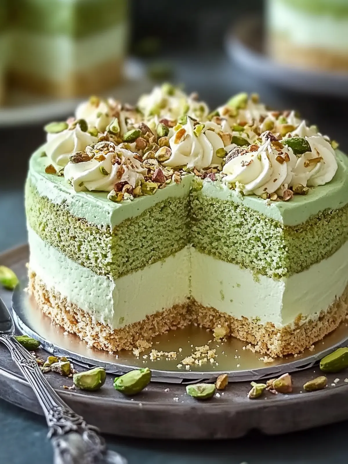Pistachio Dacquoise Cake Bliss