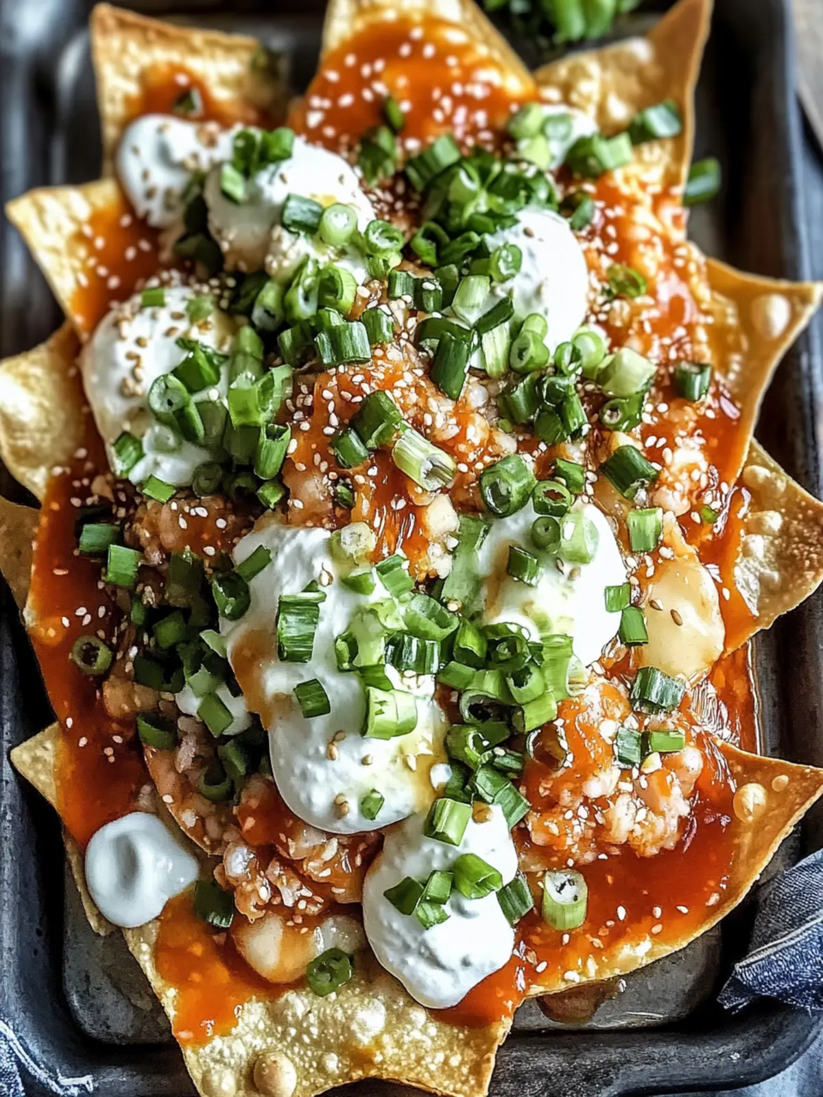 Crab Rangoon Wonton Nachos