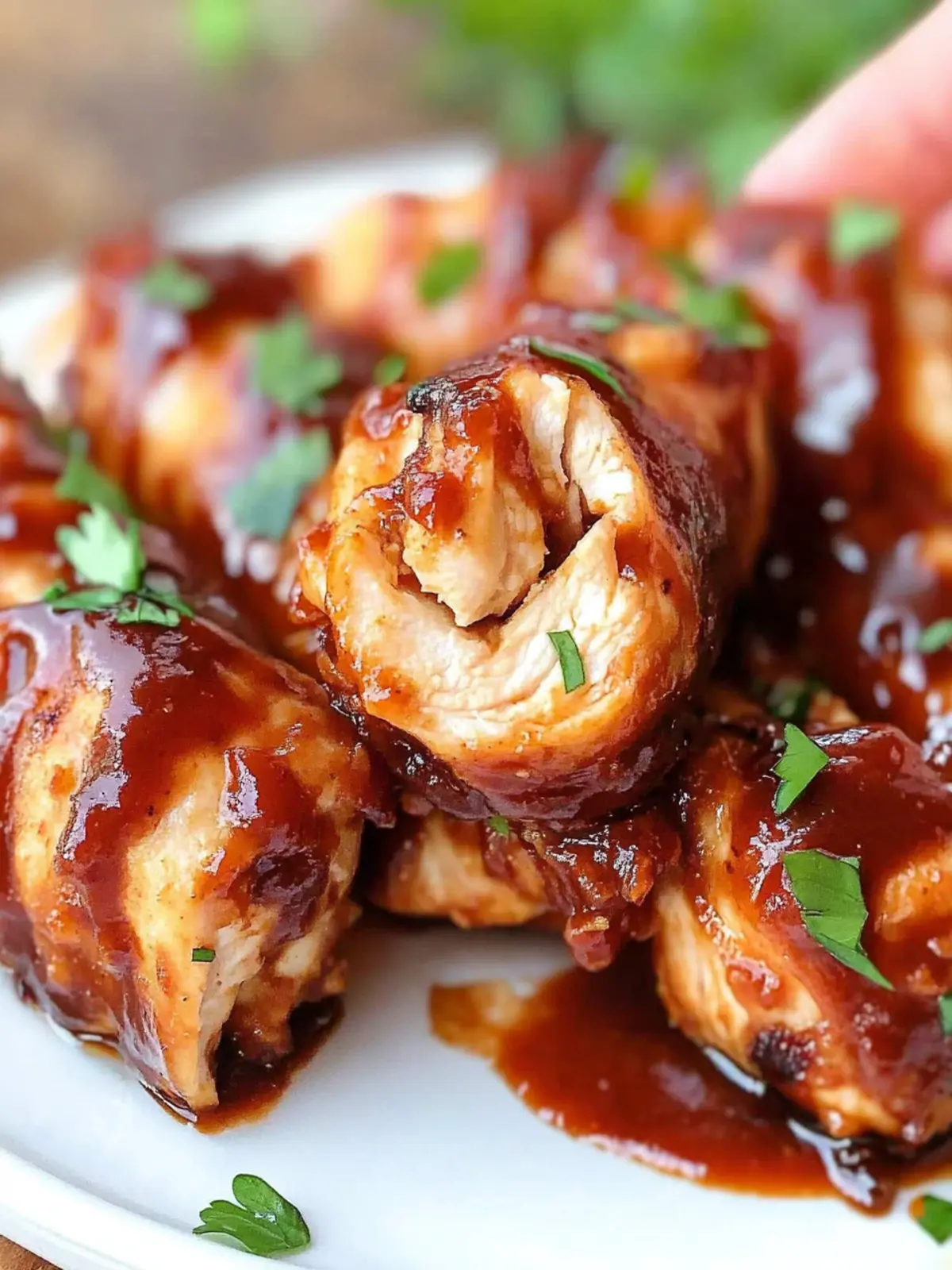 Air Fryer BBQ Chicken Roll-Ups