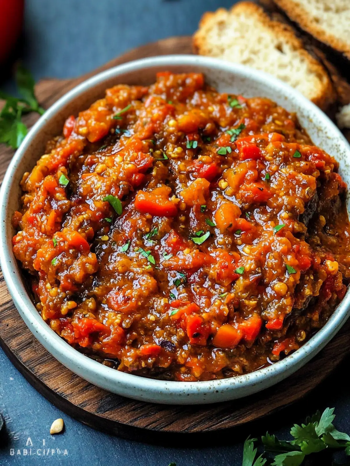 Roasted Eggplant and Bell Pepper Spread from Romania and Moldova