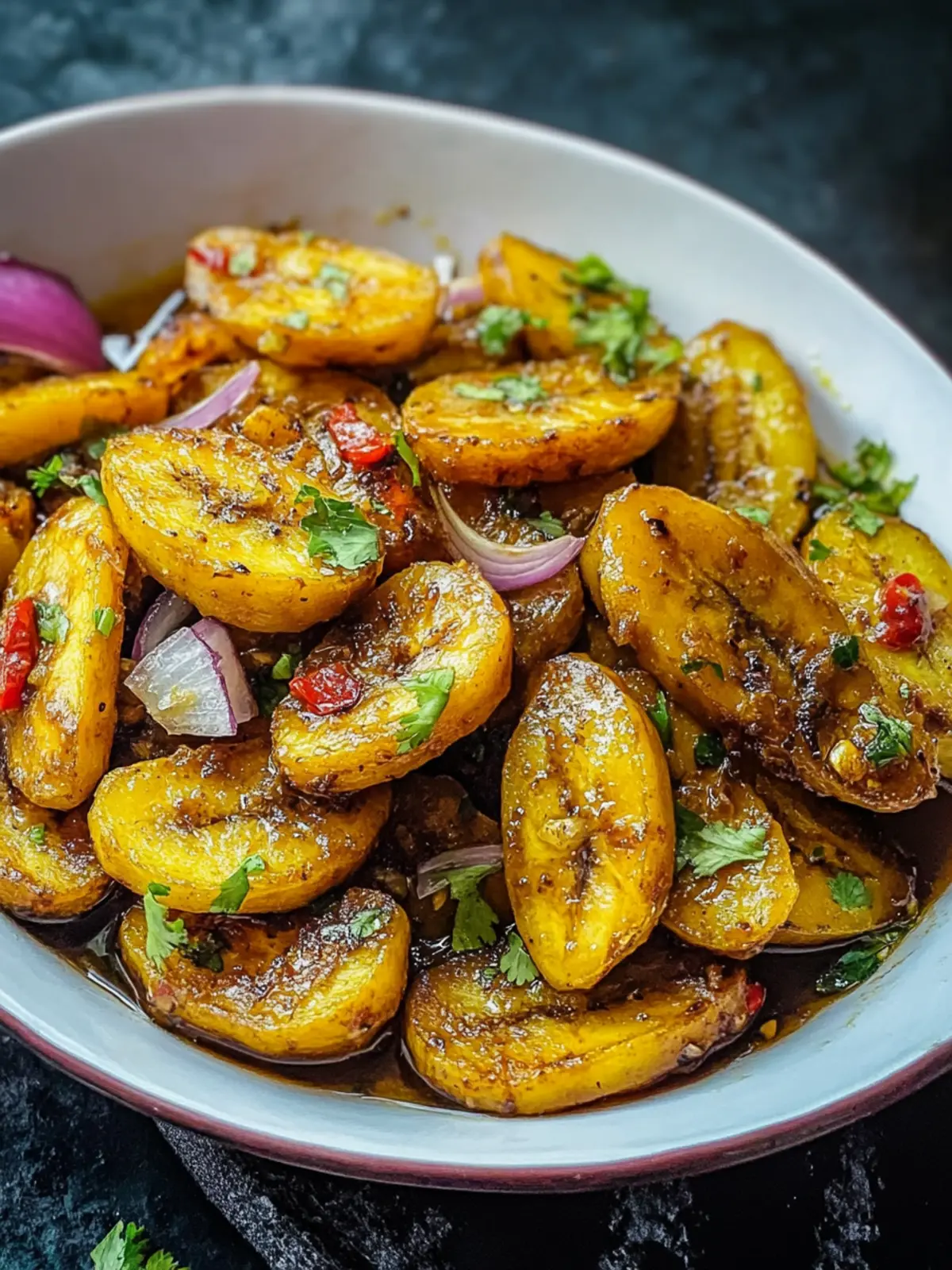 Haitian-Style Boiled Plantains with Garlic and Onion