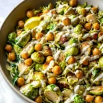 Shaved Brussels Sprouts Salad with Chickpeas and Lemon Tahini