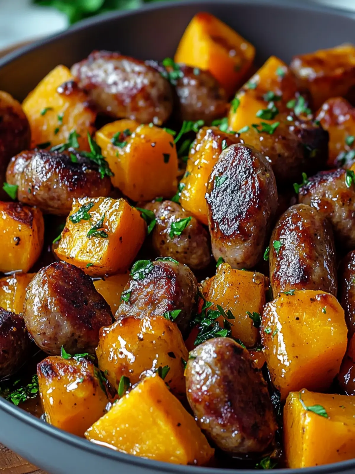 Sausage Sweet Potatoes with Honey Garlic