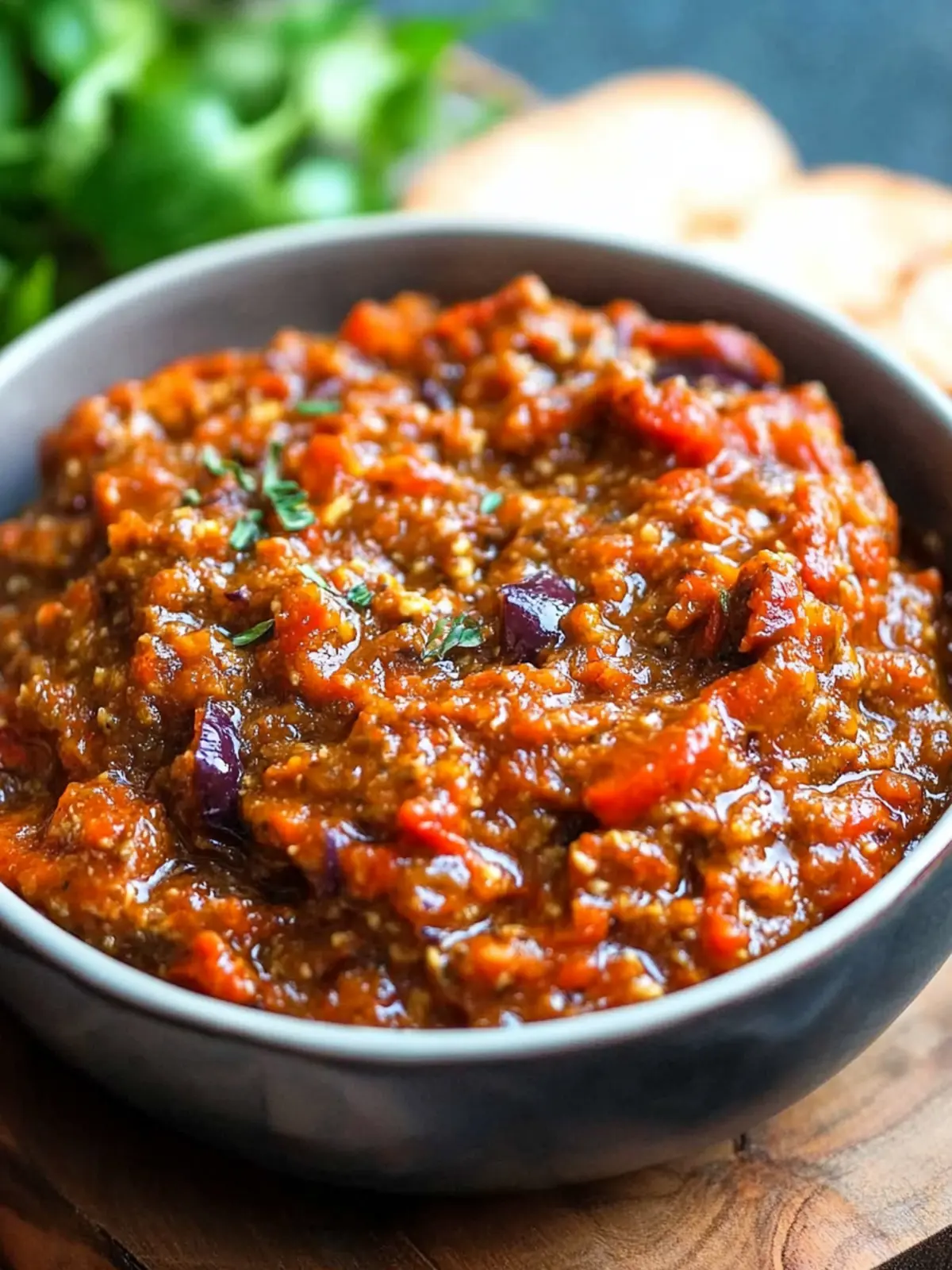 Roasted Eggplant and Bell Pepper Spread from Romania and Moldova