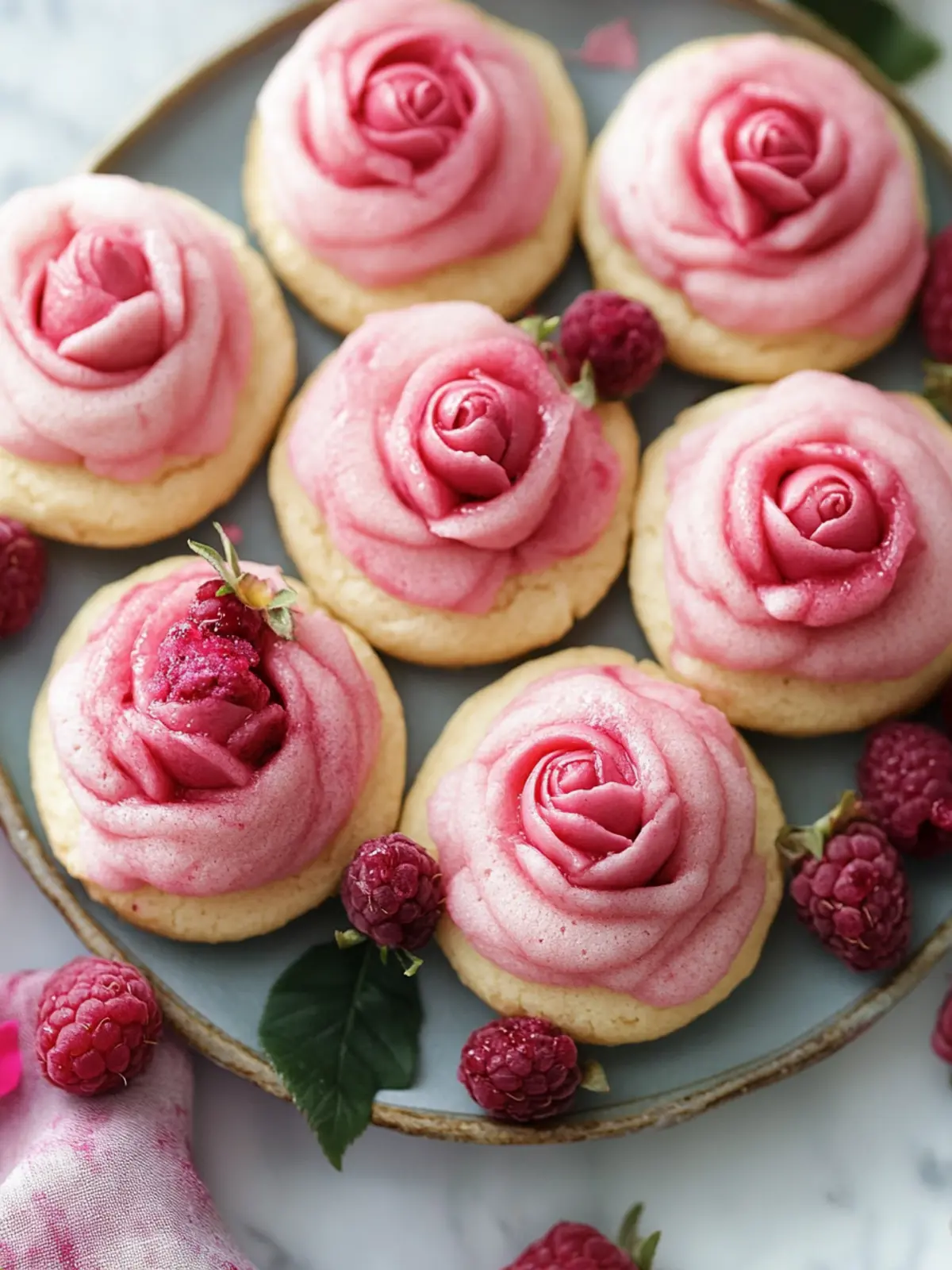 Raspberry Rose Cookies
