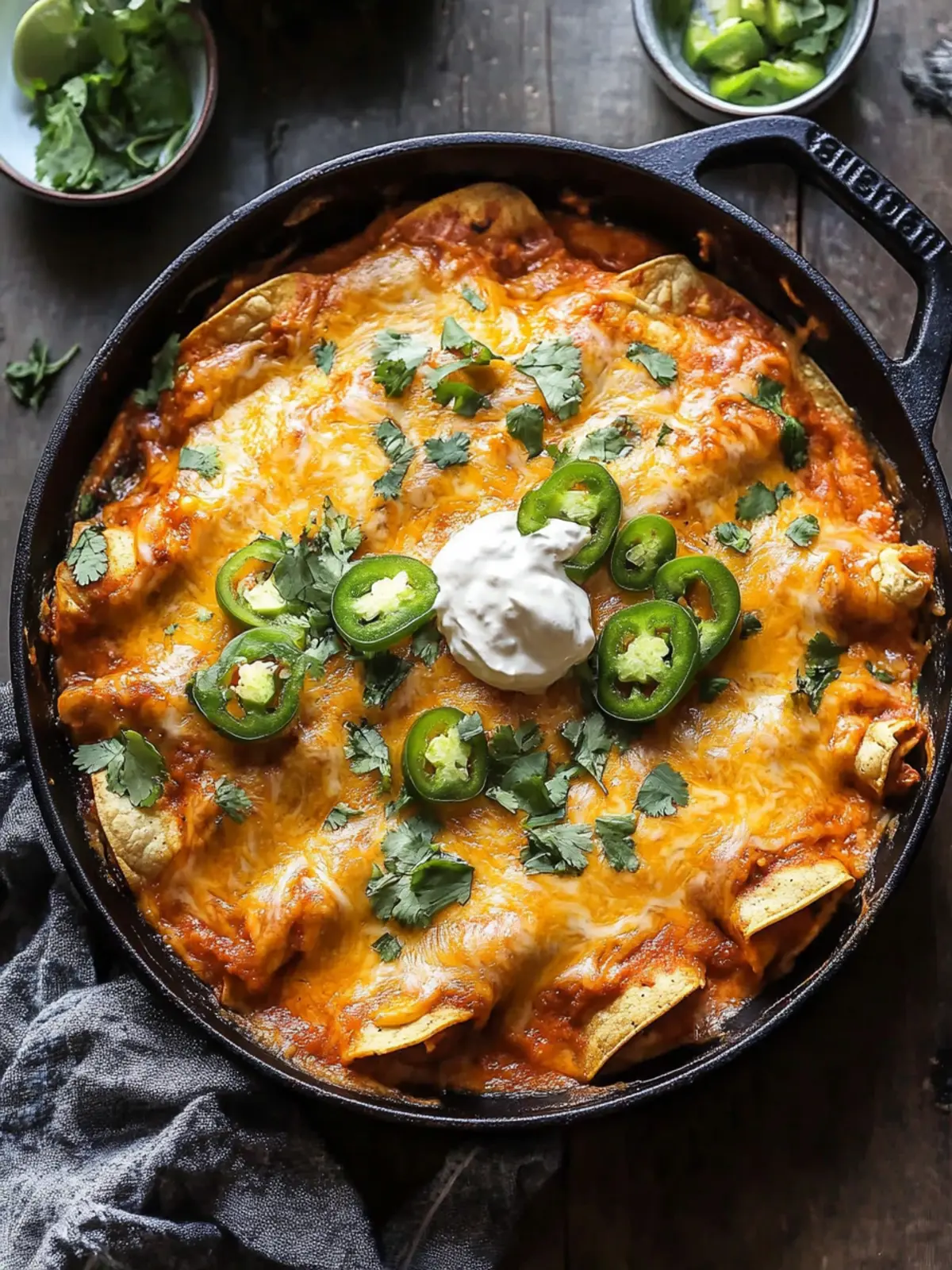 Skillet Creamy Chipotle Chicken Enchiladas
