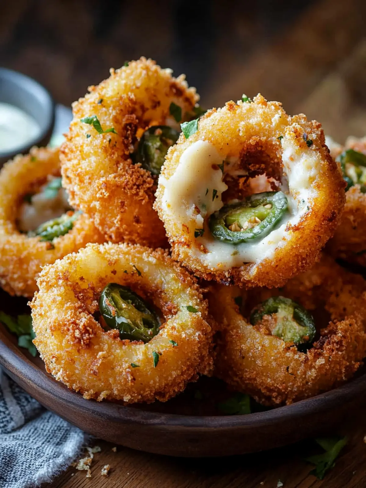 Jalapeño Popper Stuffed Onion Rings Recipe