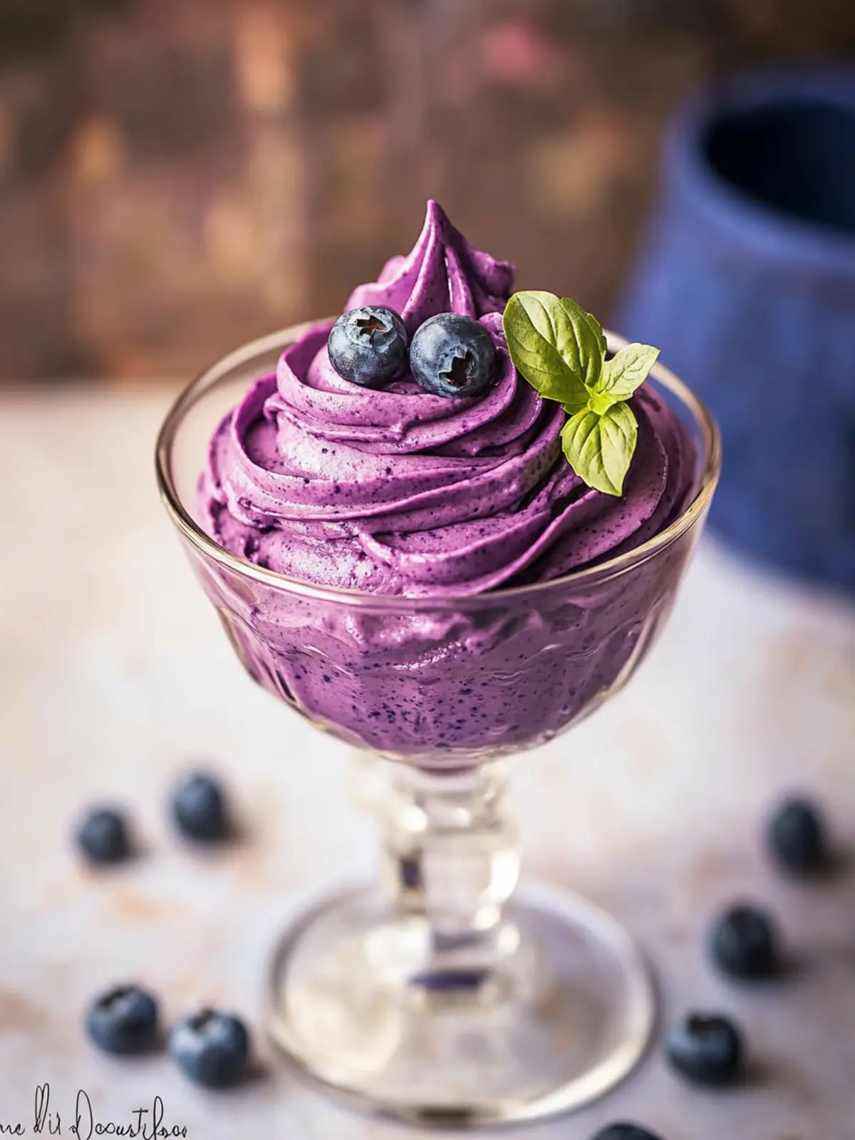 Easy Dairy Free Blueberry Mousse