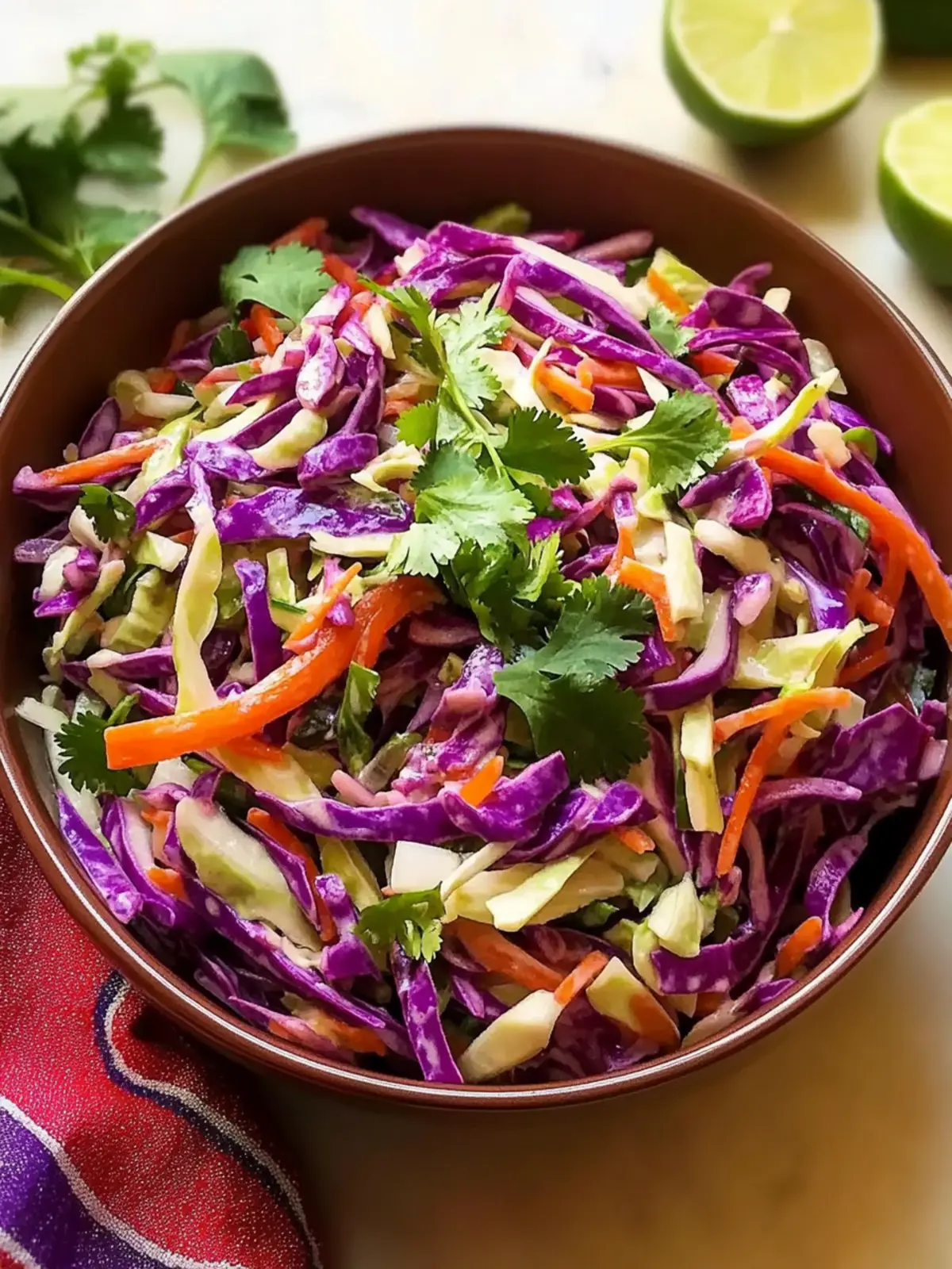 Vegan Mexican Coleslaw with Cilantro Lime Dressing