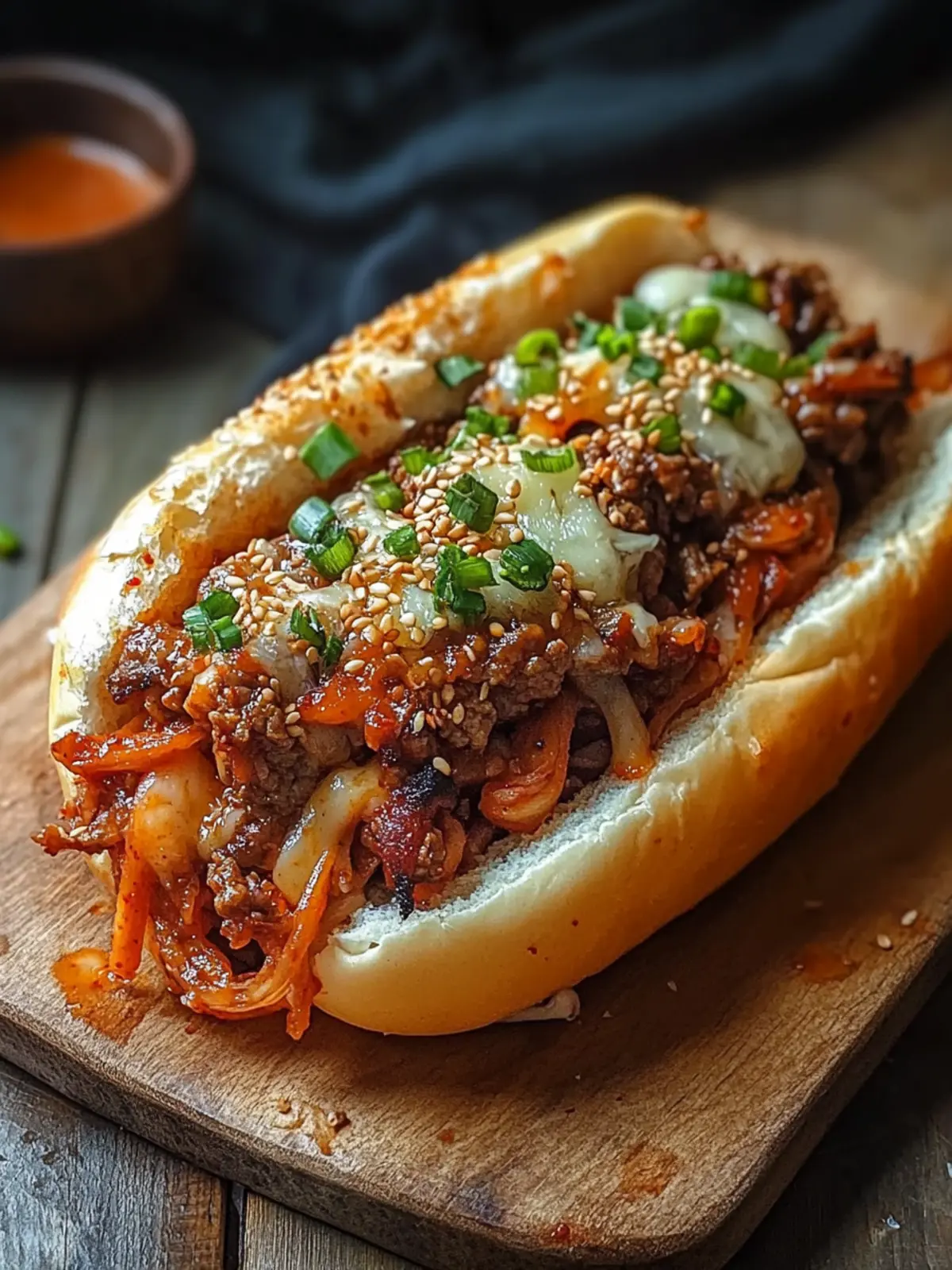 Savory Korean Kimchi Bulgogi Cheesesteak