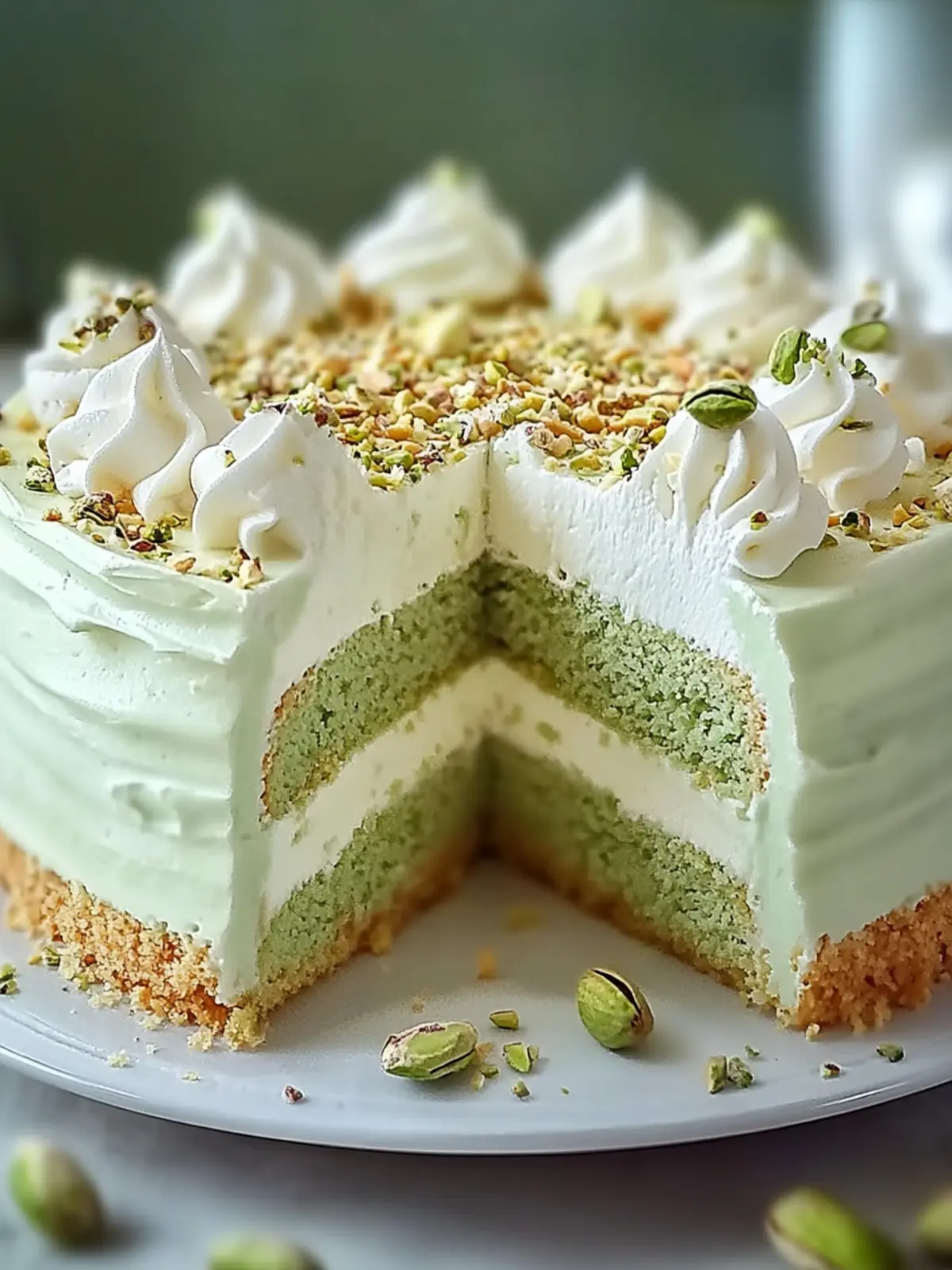 Pistachio Dacquoise Cake Bliss