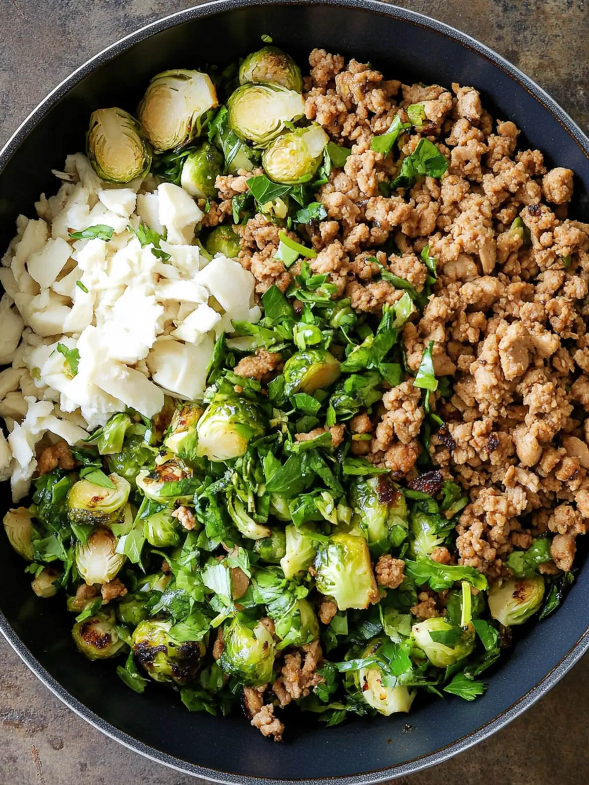 Ground Chicken and Brussels Sprouts