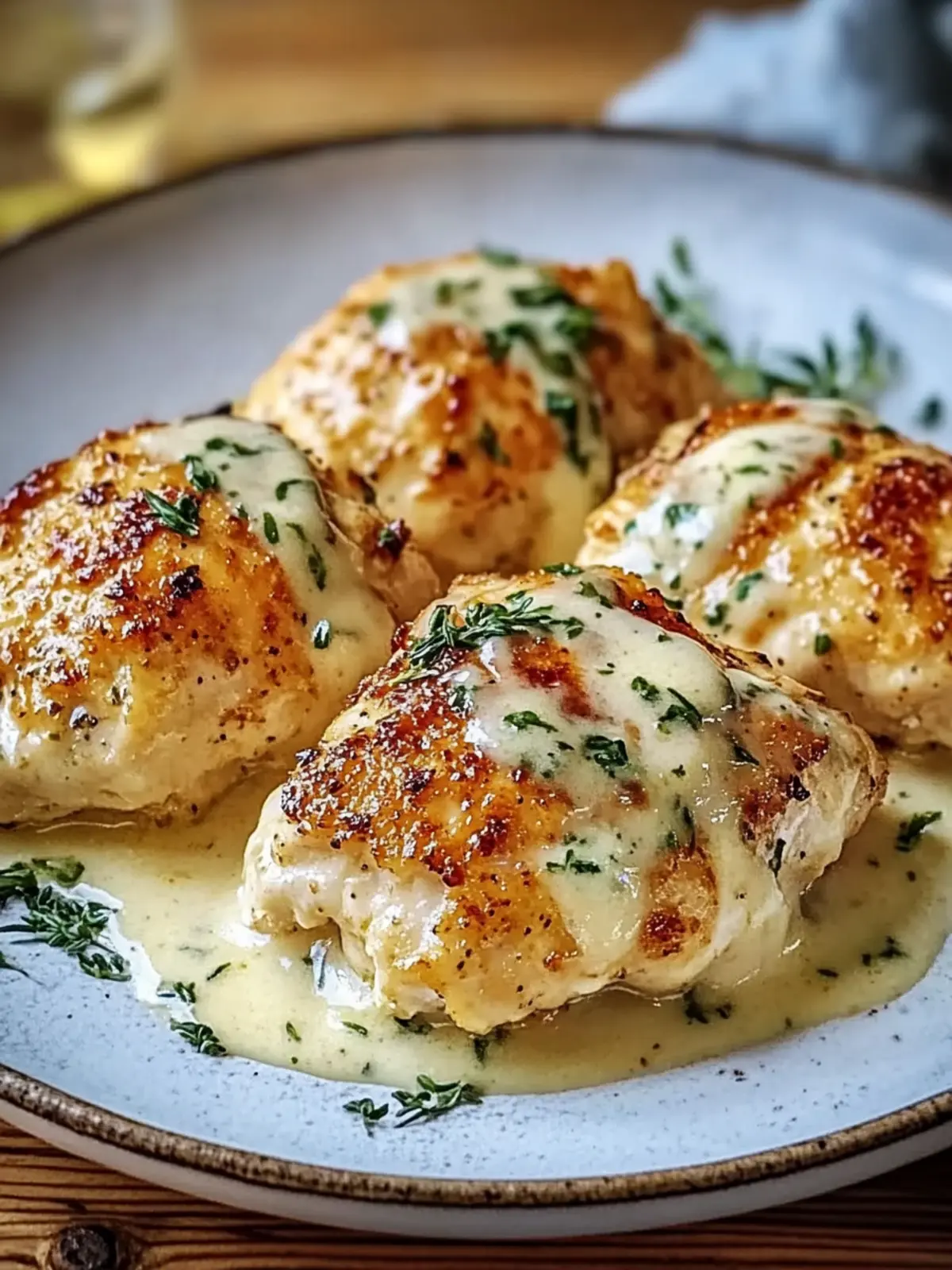 Chicken Pillows with Creamy Parmesan Sauce