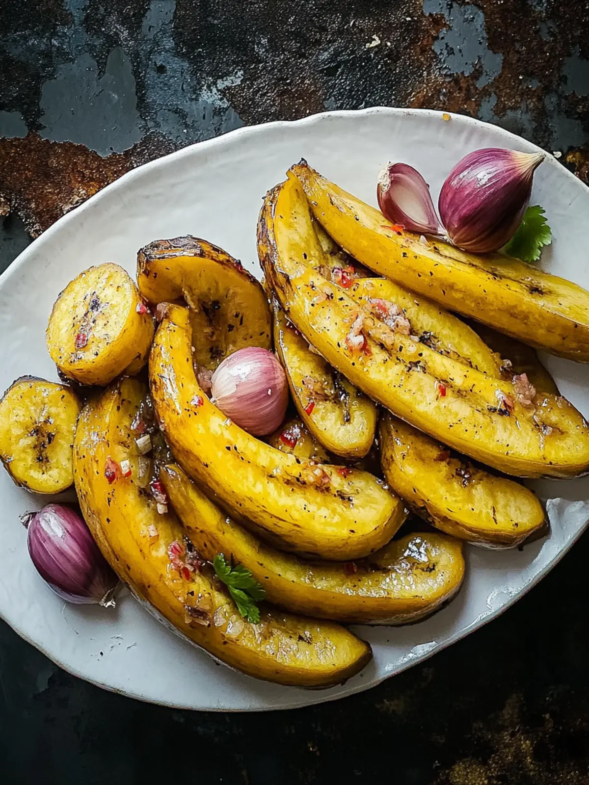 Haitian-Style Boiled Plantains with Garlic and Onion