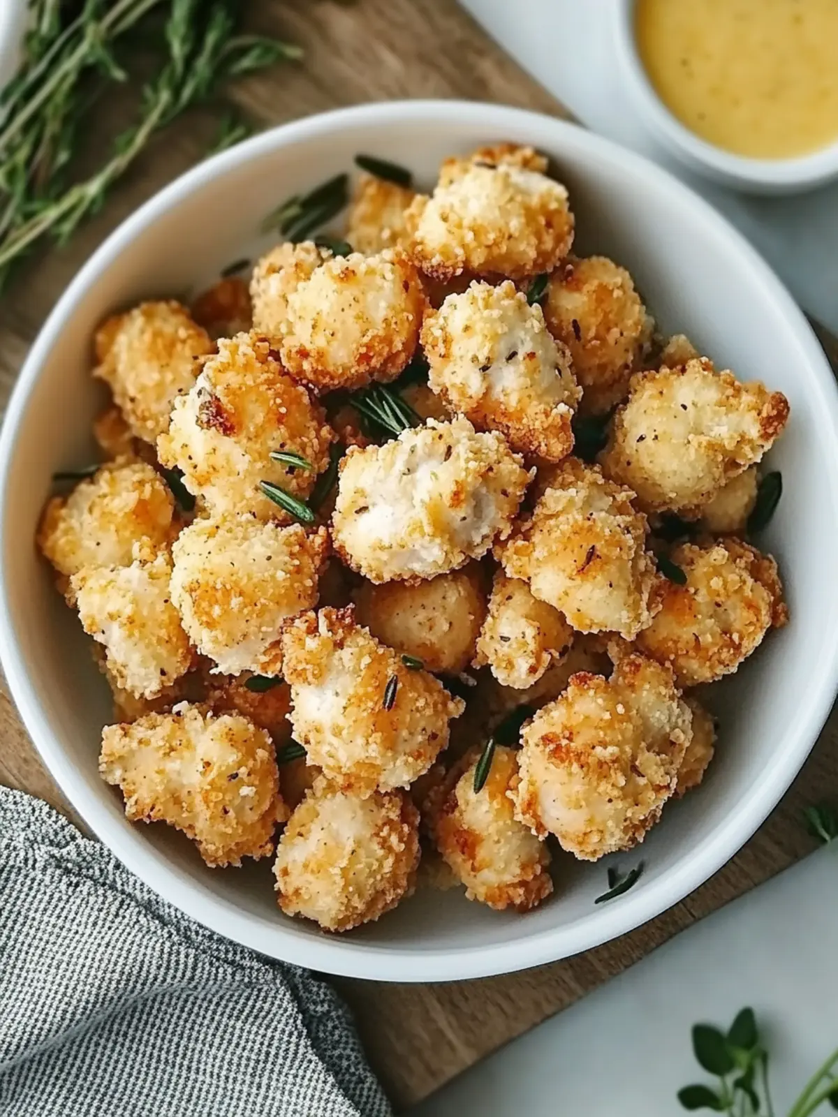 Baked Popcorn Chicken with Garlic Parmesan