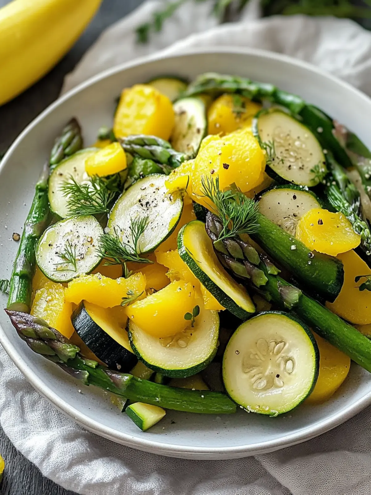 Asparagus with Zucchini and Squash