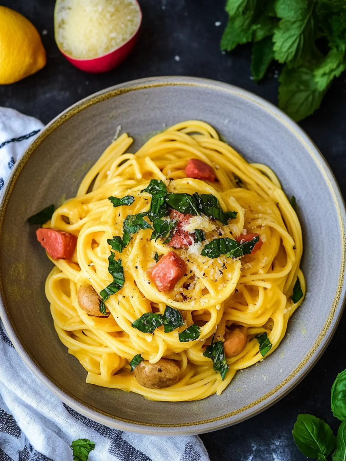 Tallarines a la Huancaina (Pasta Huancaina)