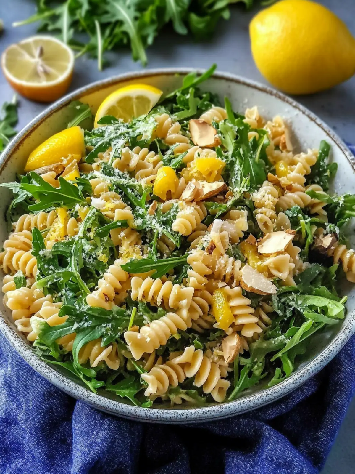 Zesty Lemon Arugula Pasta Salad