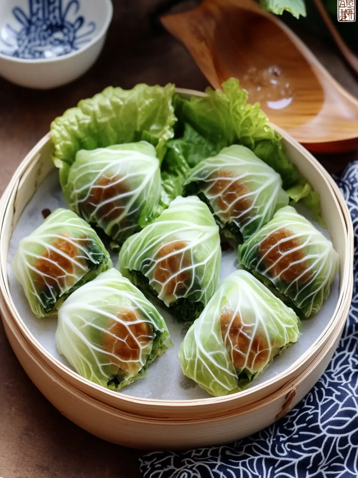 Steamed cabbage rolls