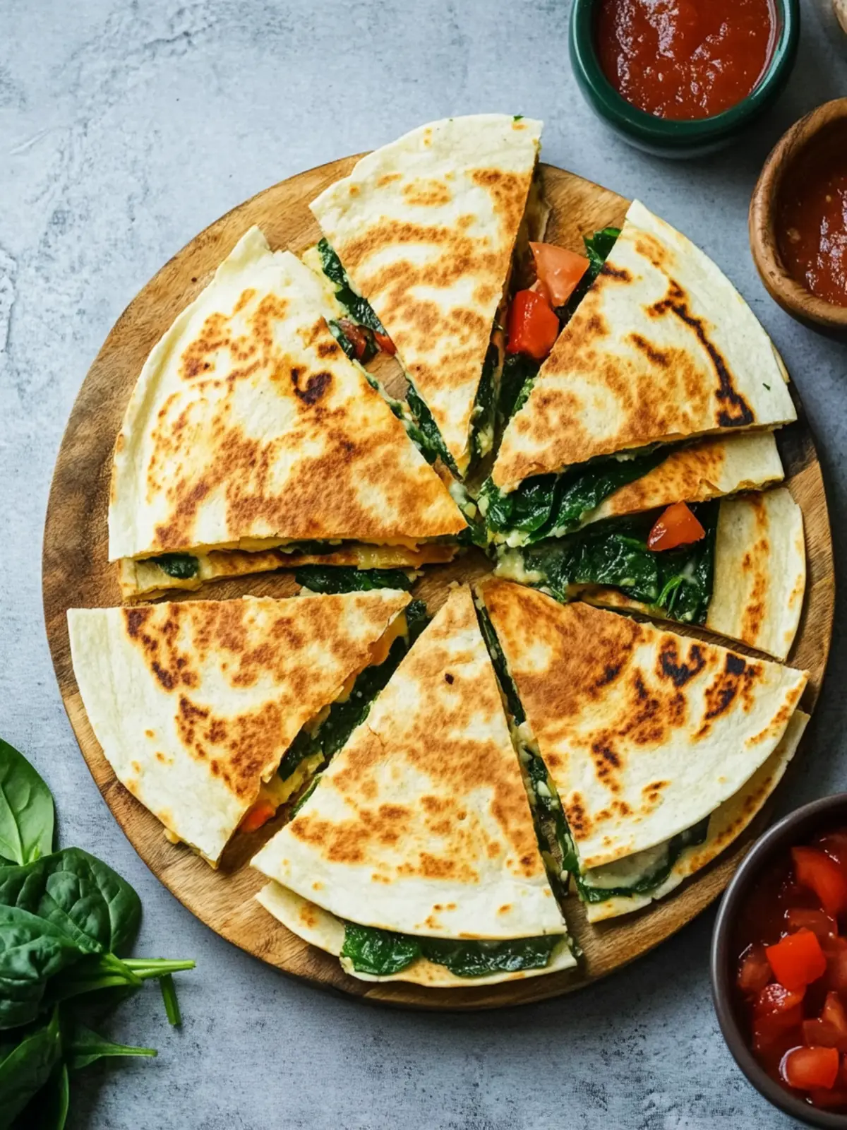 Vegan Spinach Quesadillas