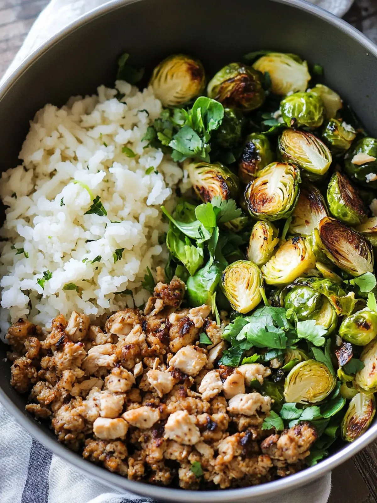 Ground Chicken and Brussels Sprouts