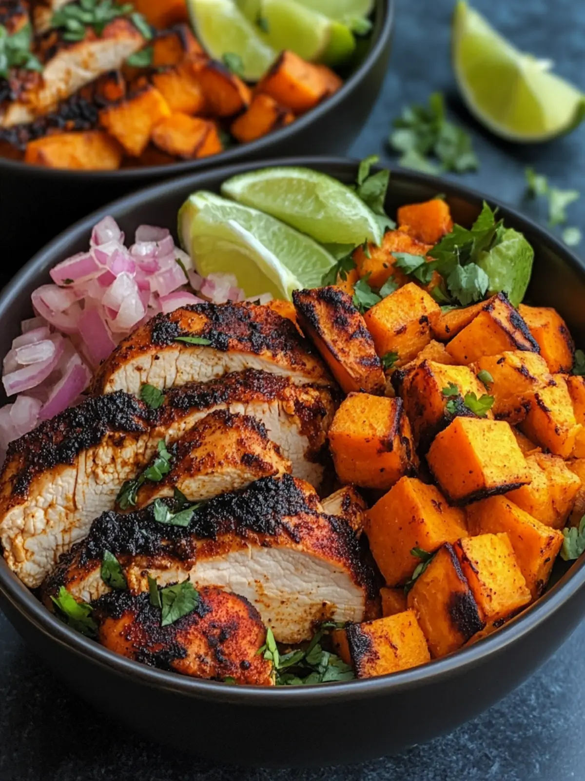Blackened Chicken and Sweet Potato Bowls