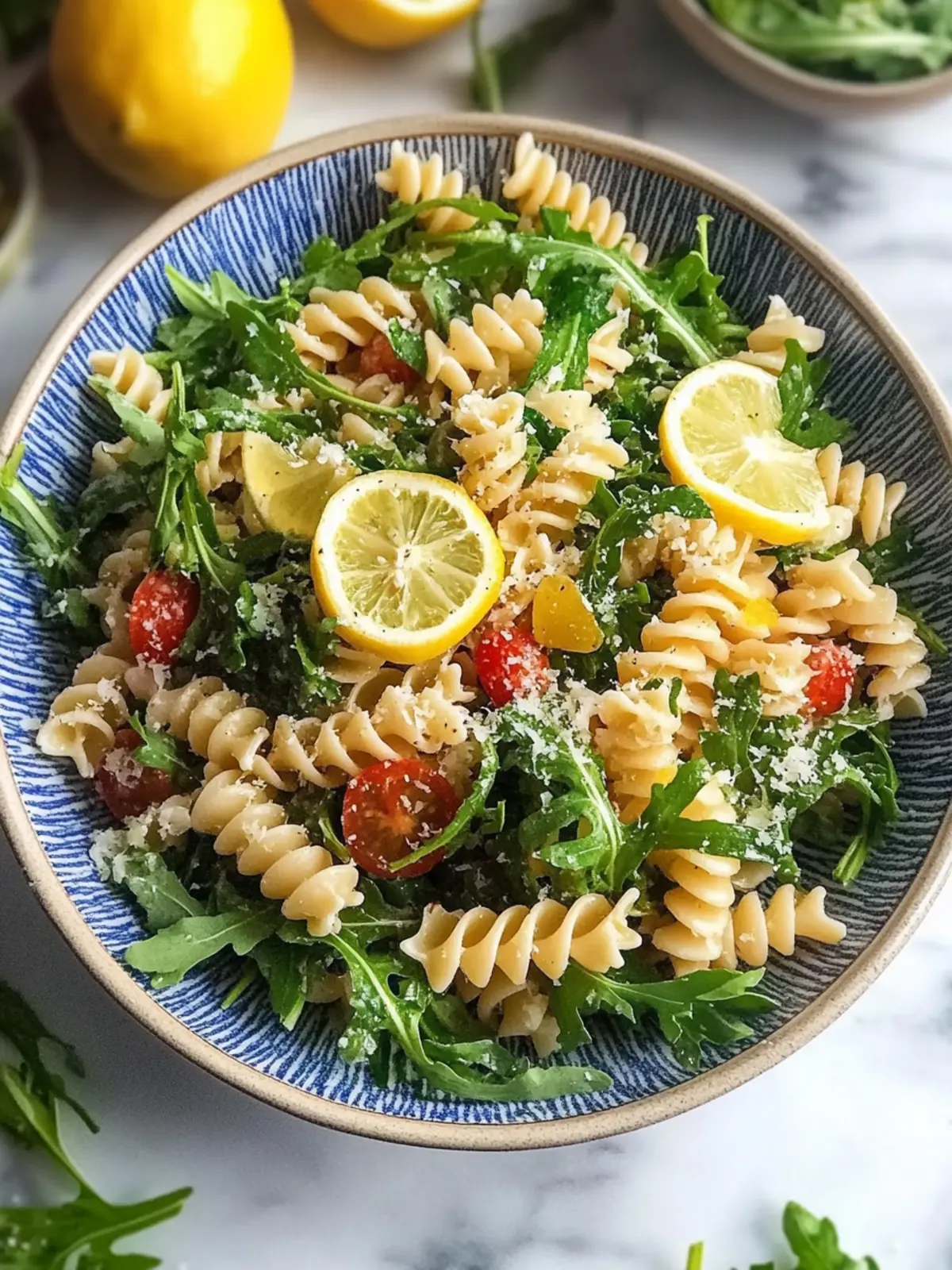 Zesty Lemon Arugula Pasta Salad