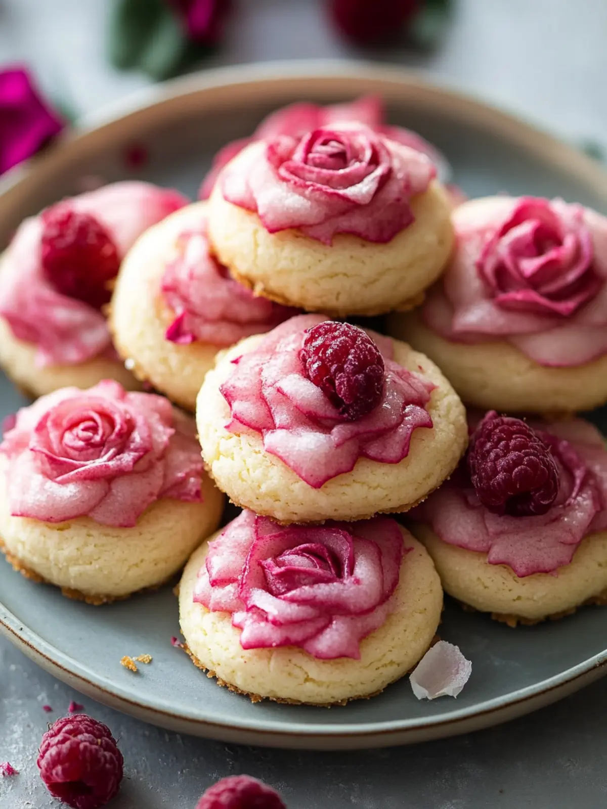 Raspberry Rose Cookies