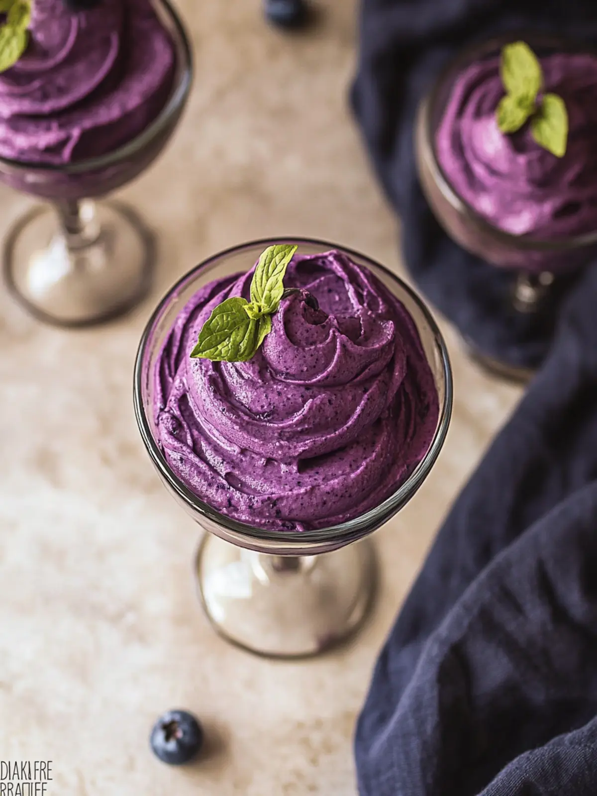 Easy Dairy Free Blueberry Mousse