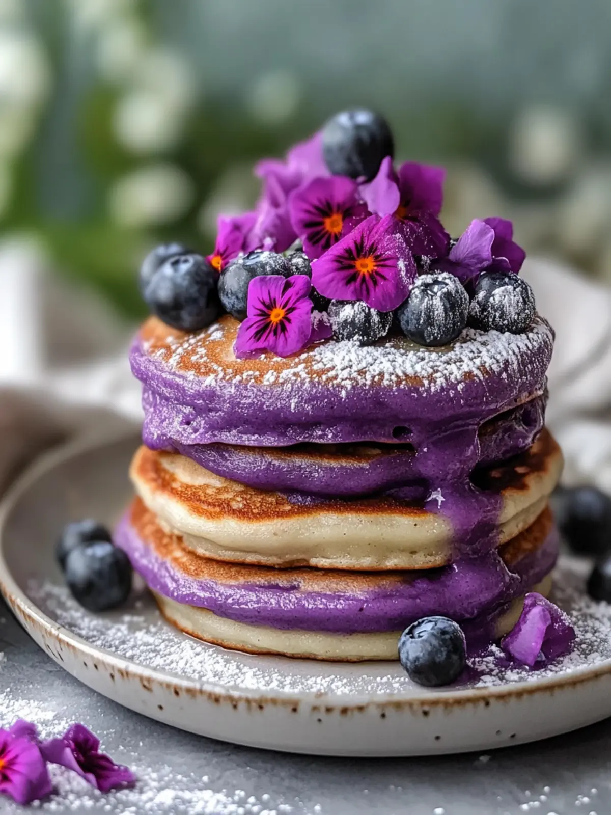 Delicious Ube Mochi Pancakes