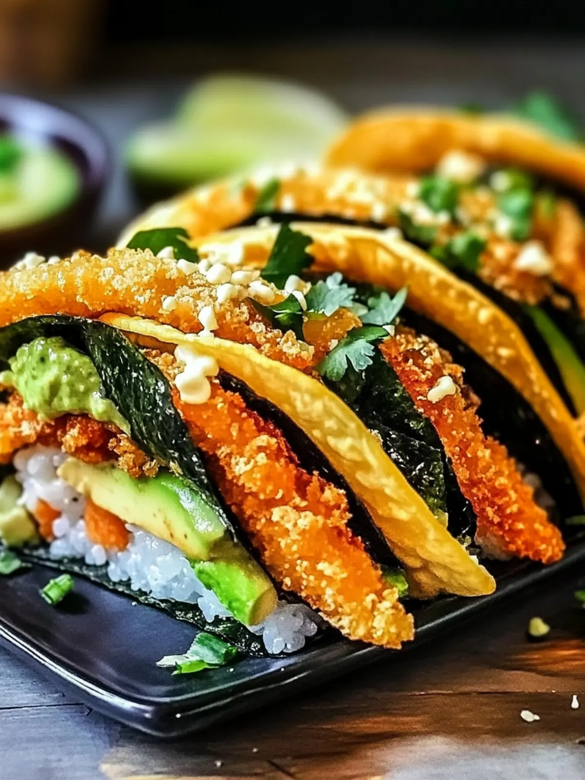 Sushi-Tacos mit Tempura-Nori-Schalen ganz einfach gemacht