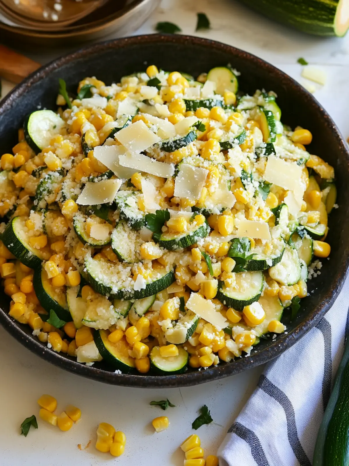 Parmesan Zucchini and Corn