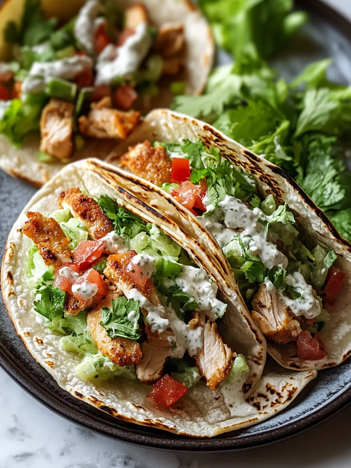 Smash Chicken Caesar Tacos